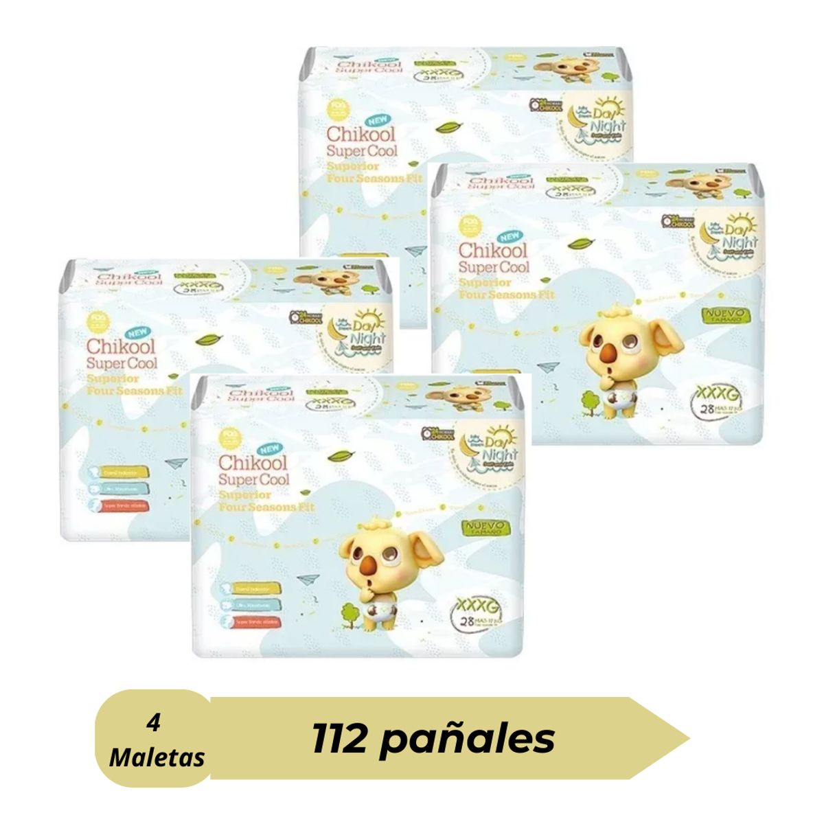 GENERICO - Pañales Chikool Super Cool Talla Xxxg + 17kg X4 Paquetes