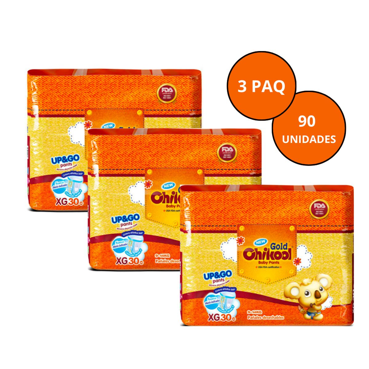 GENERICO - Pañales Chikool Gold Pants 3 Paq Xg