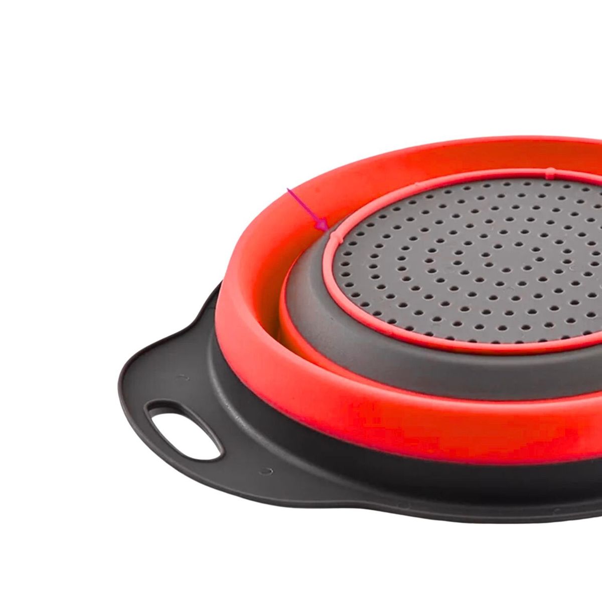 GENERICO - Cesta Colador Escurridor Plegable Redondo Silicona 24 Cm