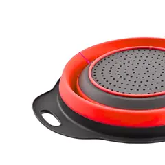 GENERICO - Cesta Colador Escurridor Plegable Redondo Silicona 24 Cm