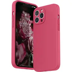 CELLBOX - Carcasa de Silicona con Protector de Cámara para iPhone 13 Pro -Fucsia