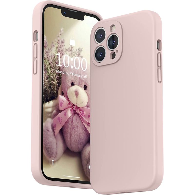 CELLBOX - Carcasa Silicona con Protector Cámara para iPhone 13 Pro Max - Rosa