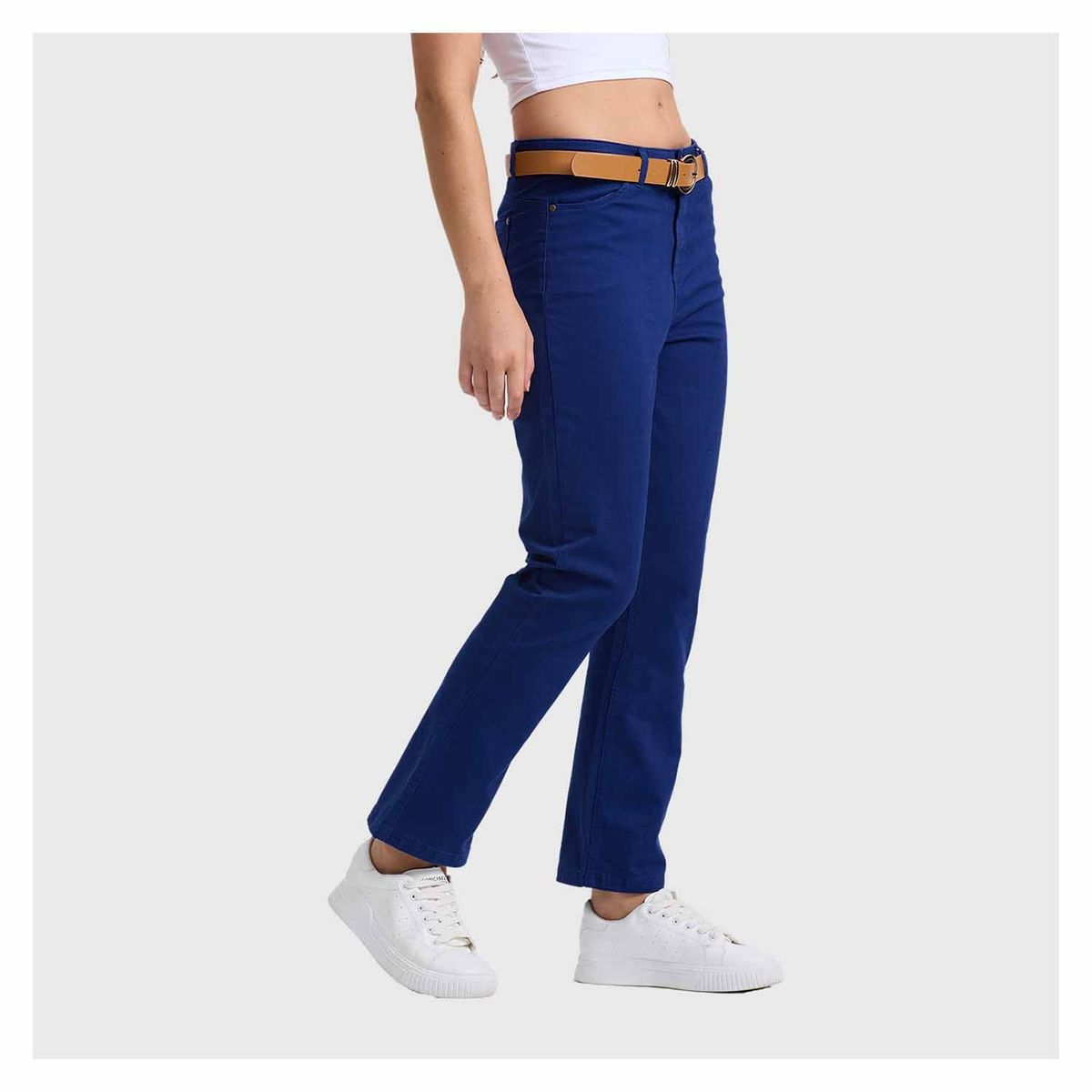 FASHION'S PARK - Pantalón Mujer Semi Recto Gabardina Pushup Azul Marino Fashion's Park