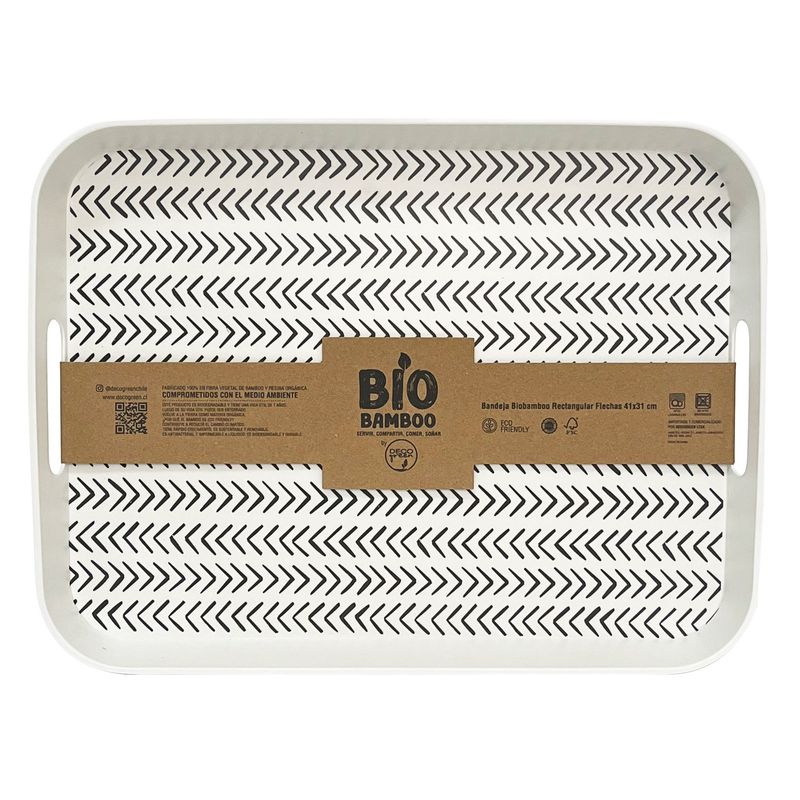 DECOGREEN - Bandeja Biobamboo Rectangular Flechas 41x31 cm