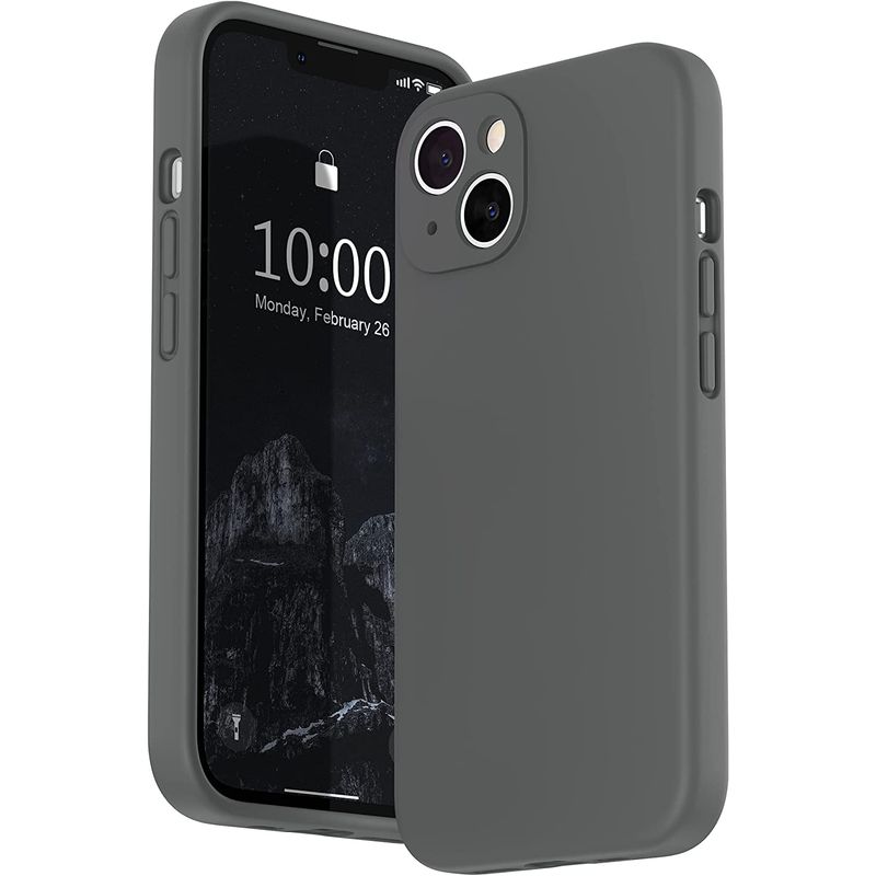 CELLBOX - Carcasa de Silicona con Protector de Cámara para iPhone 14 Plus - Gris