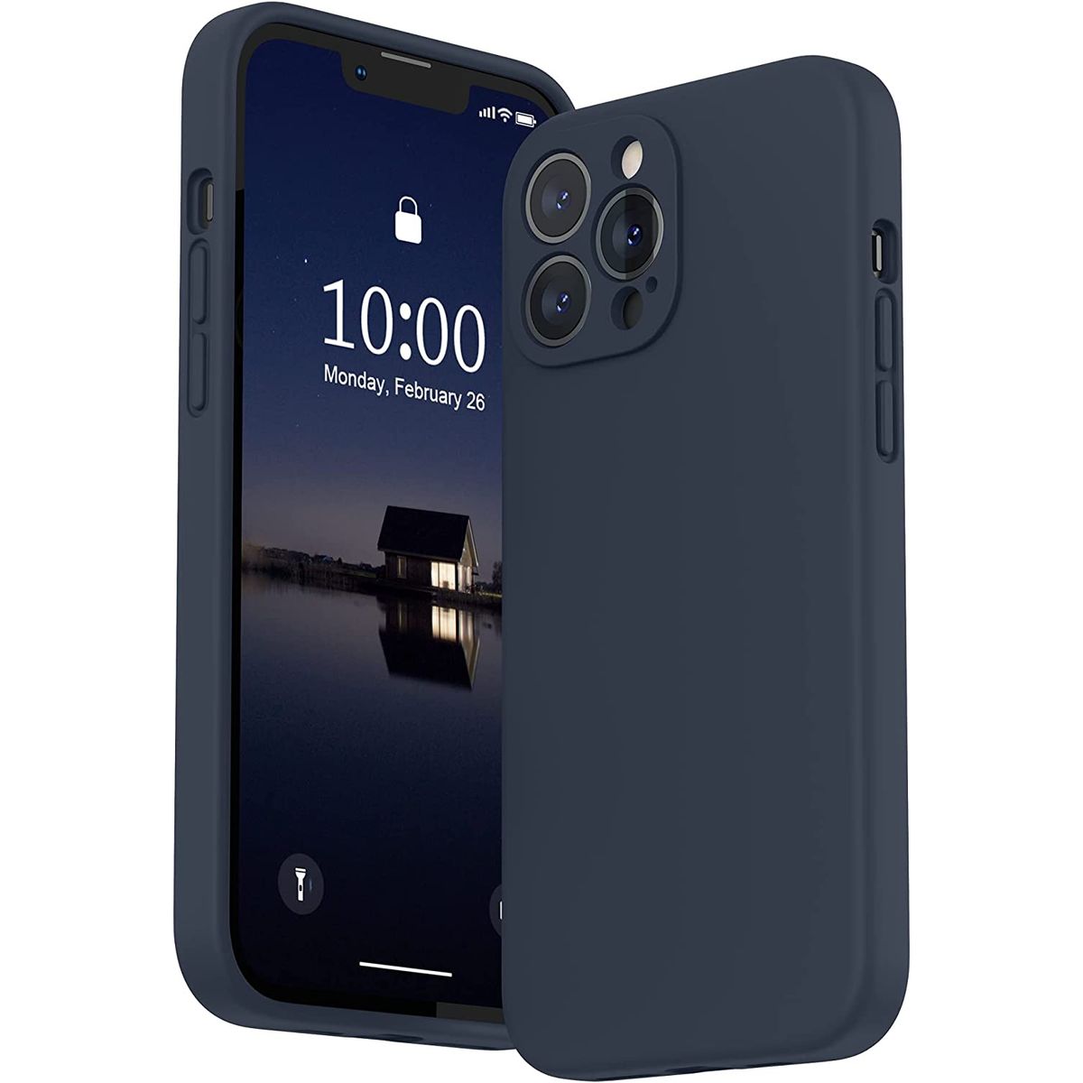 CELLBOX - Carcasa de Silicona con Protector de Cámara para iPhone 14 Pro - Azul