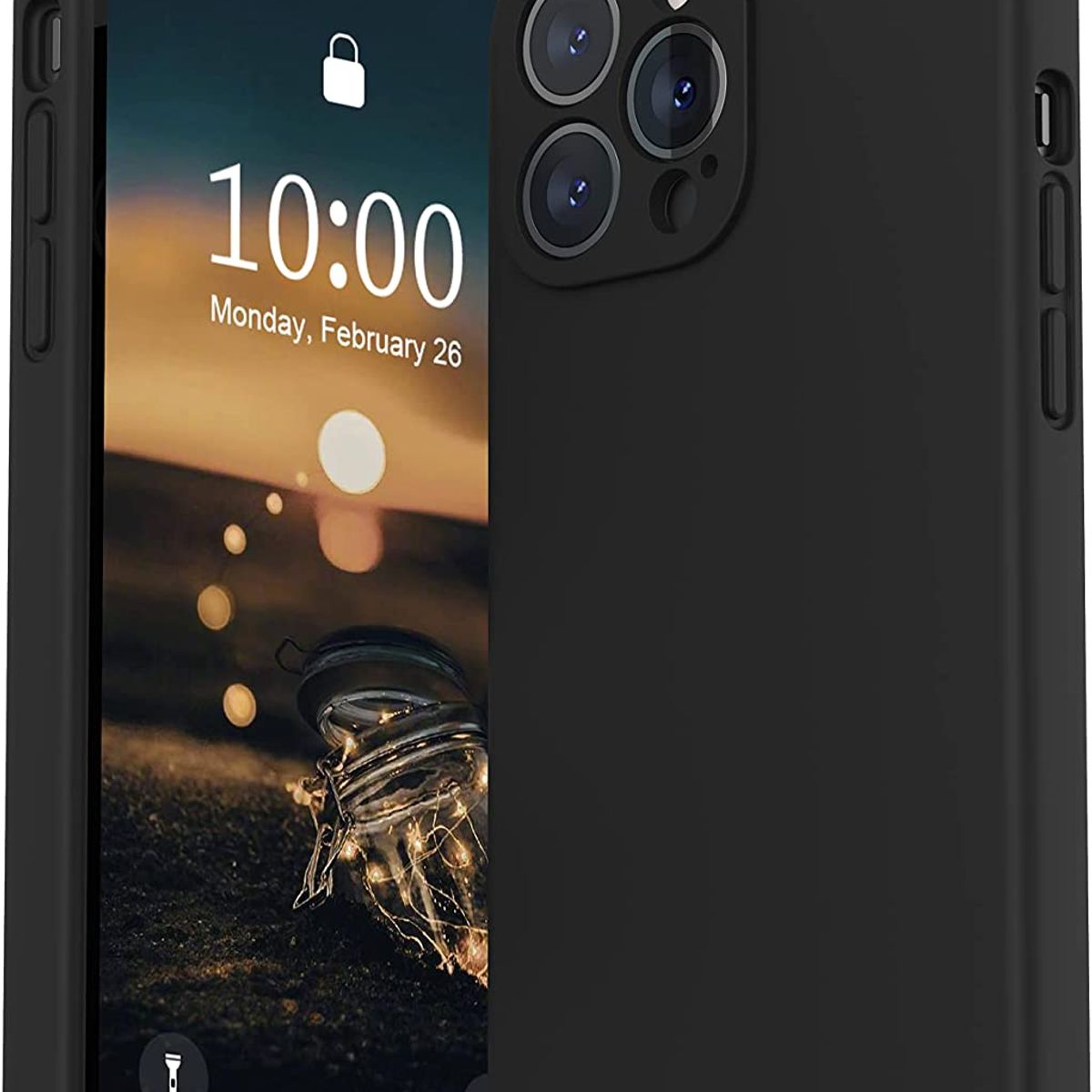 CELLBOX - Carcasa Silicona con Protector de Cámara para iPhone 14 Pro Max -Negra