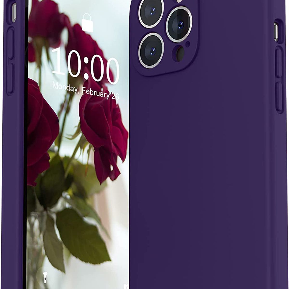 CELLBOX - Carcasa de Silicona con Protector de Cámara para iPhone 14 Pro -Morada