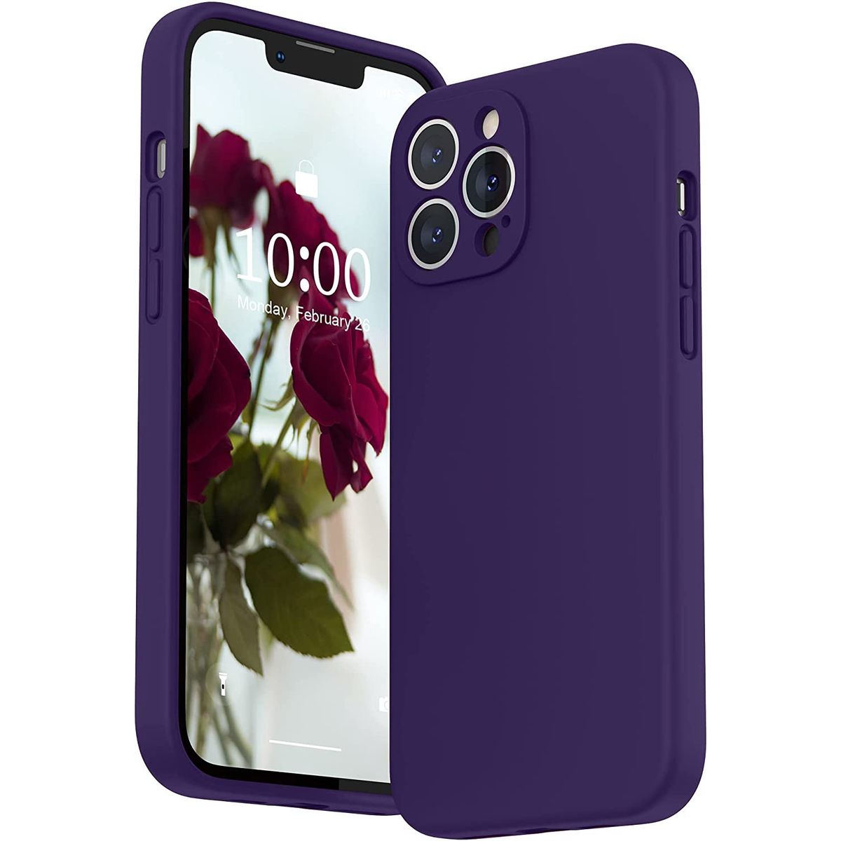 CELLBOX - Carcasa de Silicona con Protector de Cámara para iPhone 14 Pro -Morada