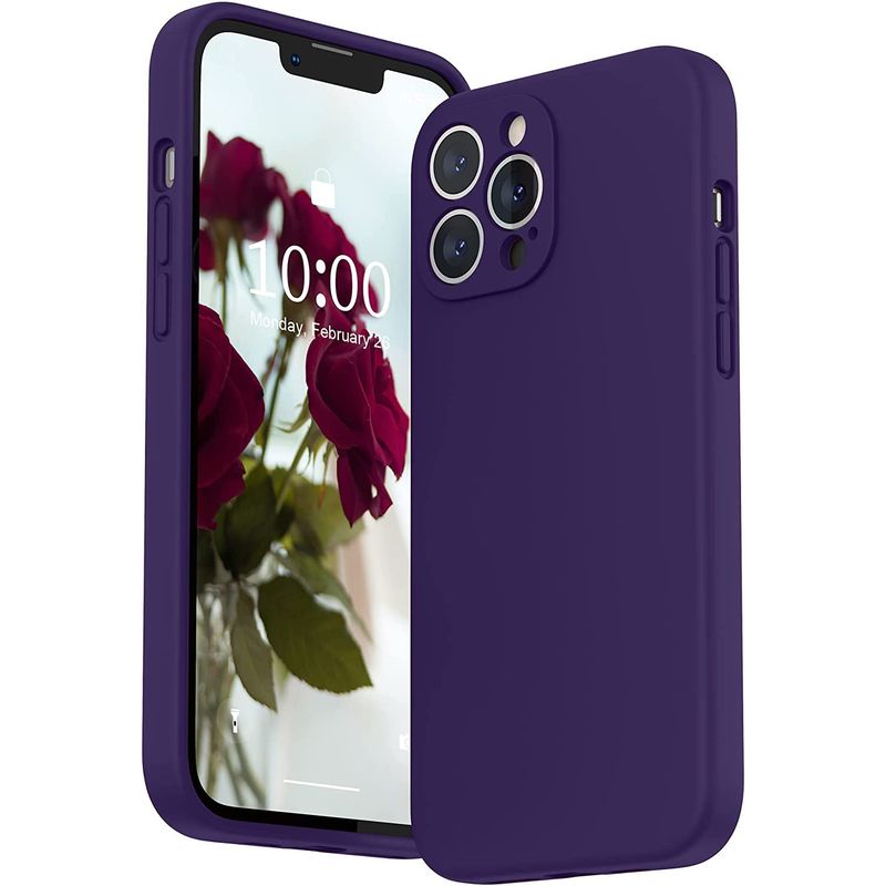 CELLBOX - Carcasa de Silicona con Protector de Cámara para iPhone 14 Pro -Morada