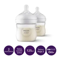 AVENT - Set 2 mamaderas Natural Response 125 ml