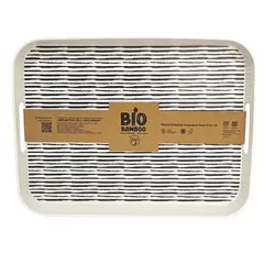 DECOGREEN - Bandeja Biobamboo Rectangular Rayas 41x31 cm