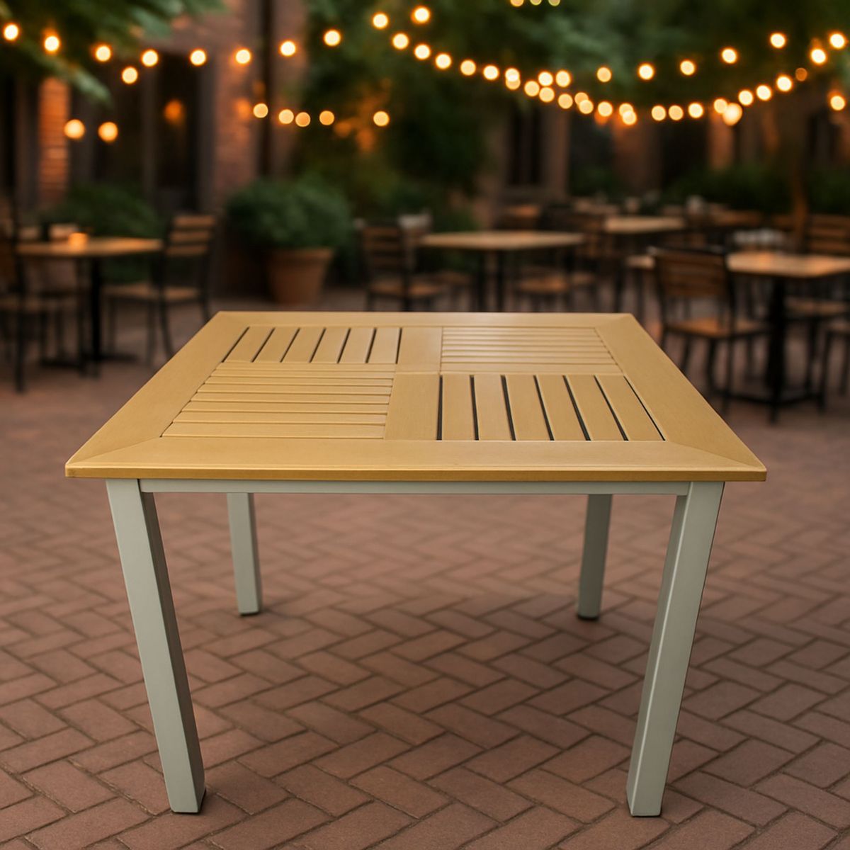 GENERICO - Mesa de comedor 80 cm Terraza, Exteriores resiste agua y sol Marrón