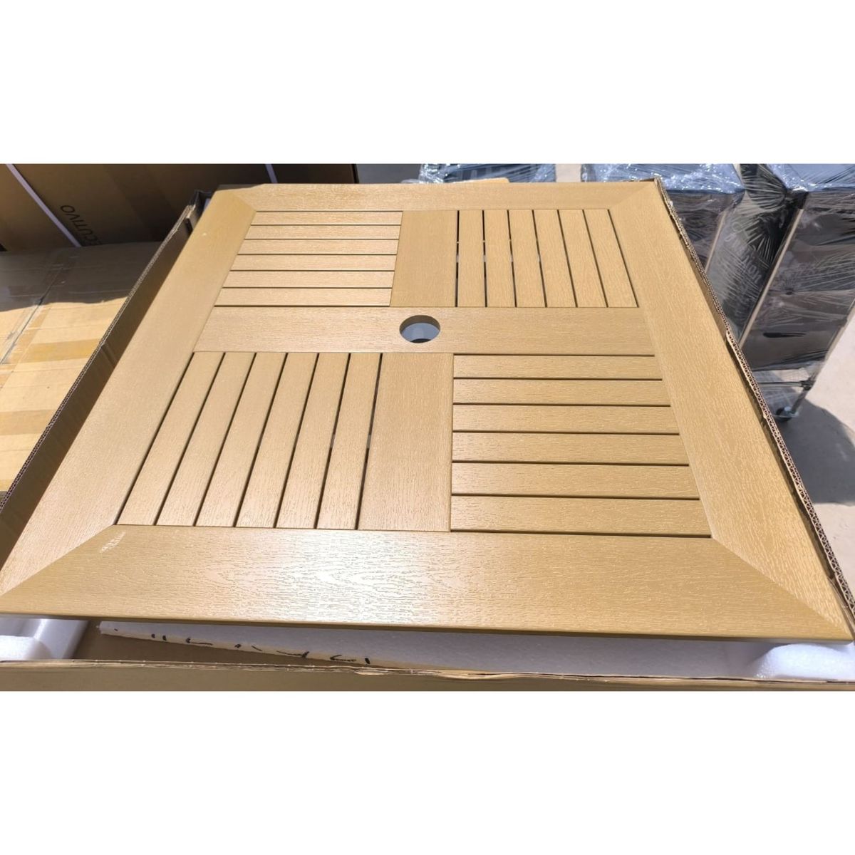 GENERICO - Mesa de comedor 80 cm Terraza, Exteriores resiste agua y sol Marrón