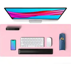 CELLBOX - Alfombrilla - Mousepad de Eco Cuero - Cubierta de Escritorio - Rosa