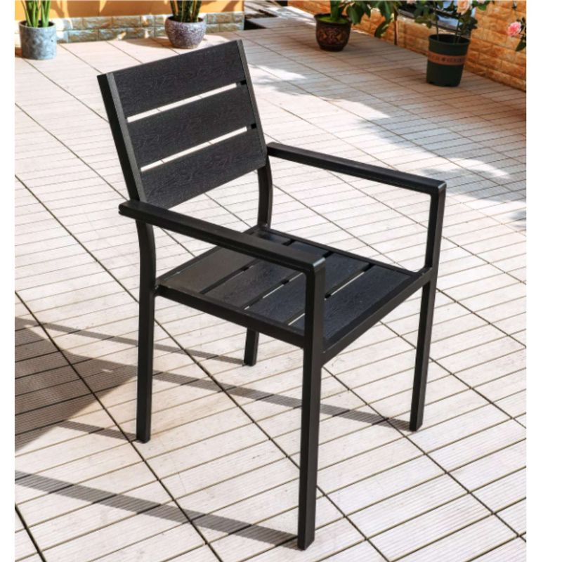 GENERICO - Silla para Terraza Restaurante Hotel Exteriores Negro PACK X2