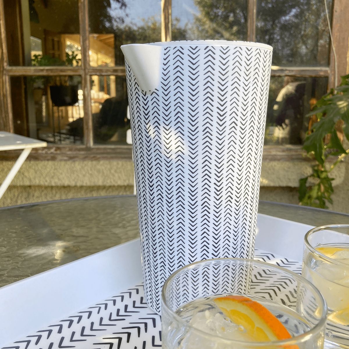 DECOGREEN - Jarron Biobamboo Redondo Flechas 14 L.