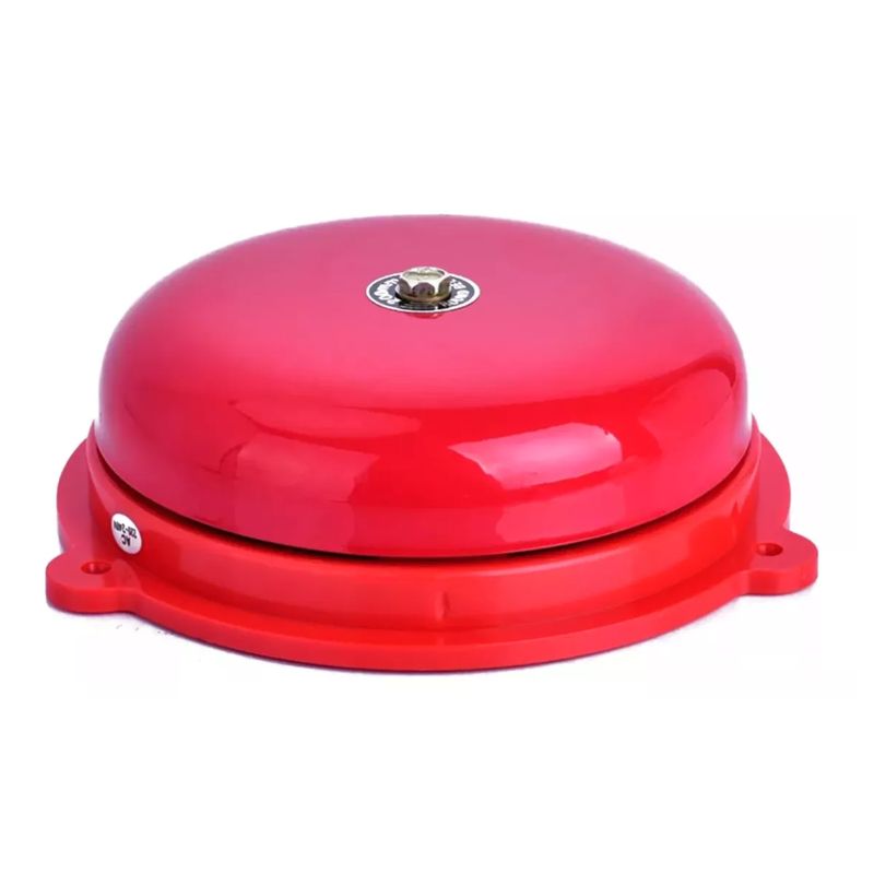 GENERICO - Timbre Campana Alarma 8 220 Vac Metal Rojo Escuela Incendio