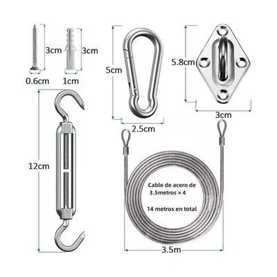 Imagen 2 del producto Kit 44 Pzs De Instalación Para Fijación De Toldo Vela