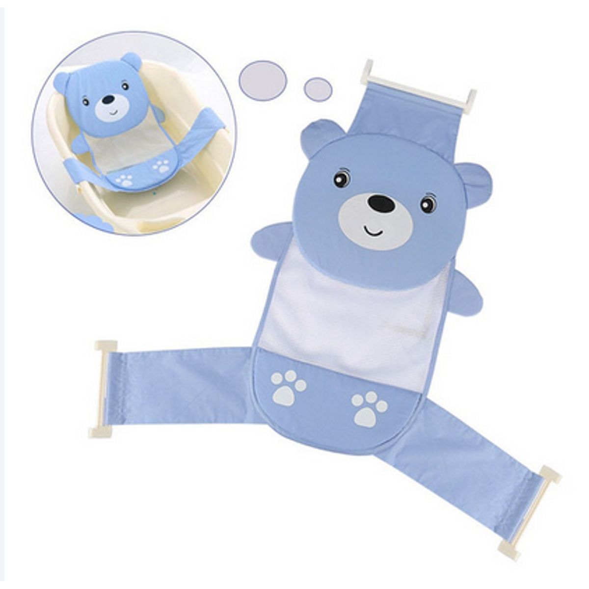 GENERICO - Malla Hamaca Bañera Red Tina Bebé Diseño Osito Celeste