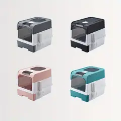 GENERICO - Arenero Cupula Cerrado Baño Sanitario Gato con LUZ Verde