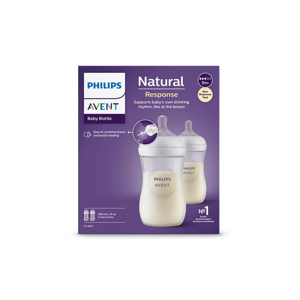 PHILIPS AVENT - Set 2 Mamaderas Natural Response 260 ml