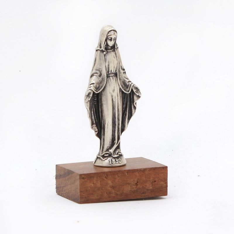 GENERICO - Estatua Italiana Religiosa Base Madera Milagrosa 5,3 cms