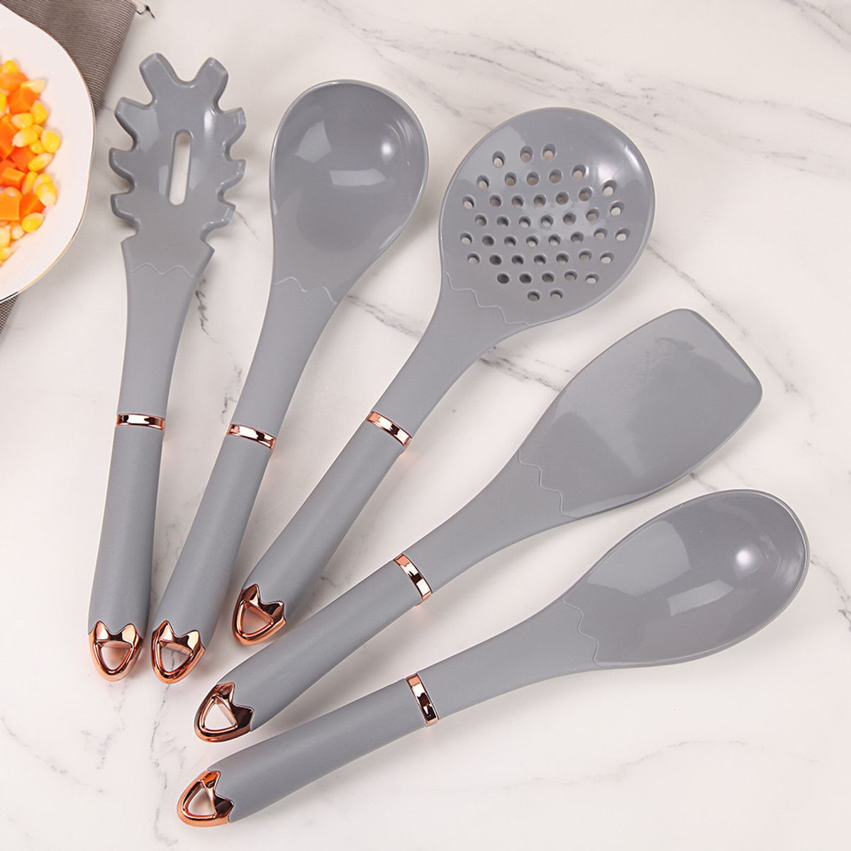 MP - Juego De Utensilios De Cocina De 6 Piezas Con Base Giratoria