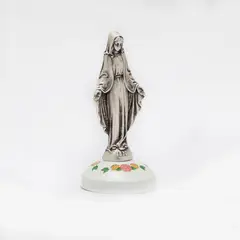 GENERICO - Estatua Italiana Milagrosa base decorada de Rosas 6,5 cms