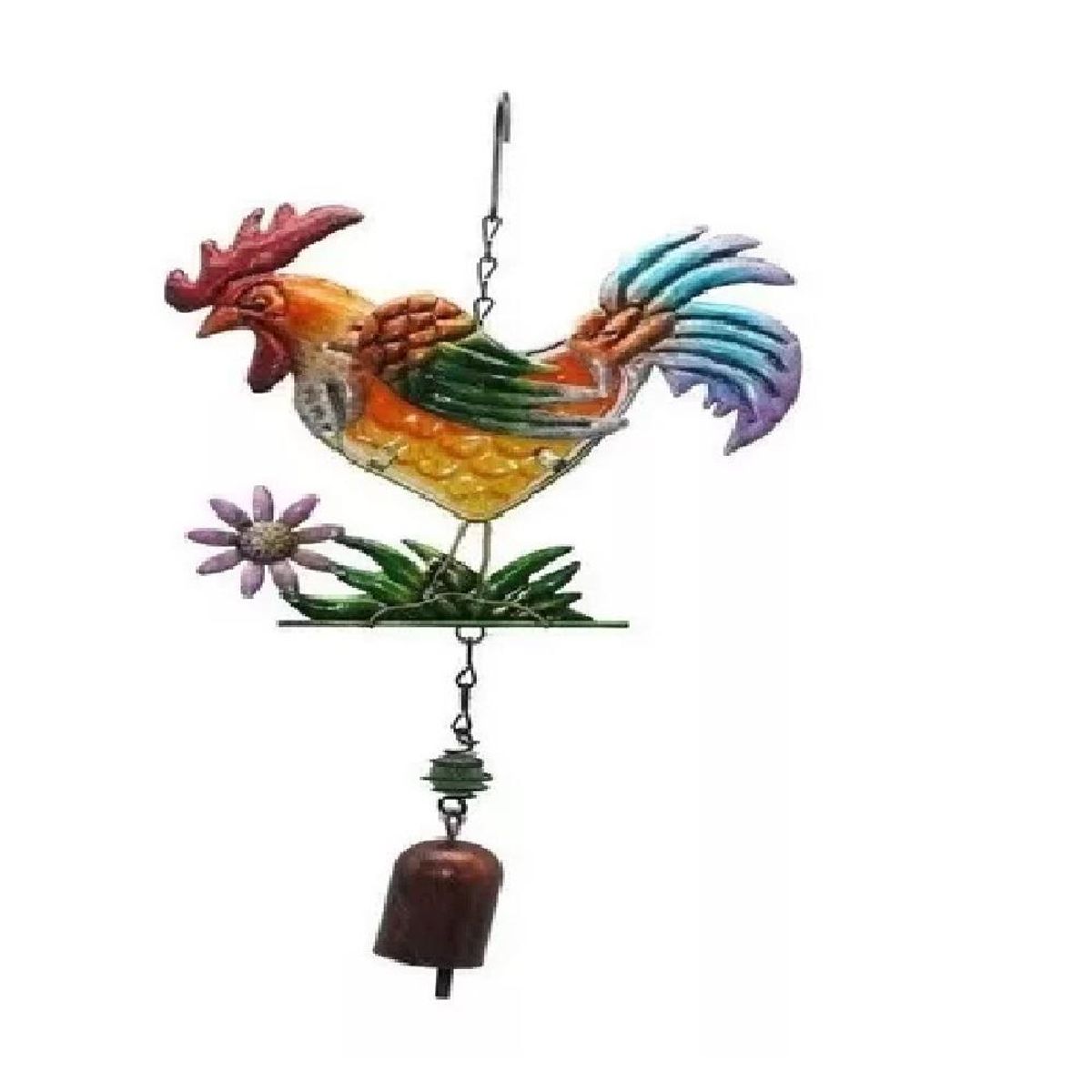CELTA - Colgante Decorativo Gallo De Vidrio-cobre Vitral PB-B3