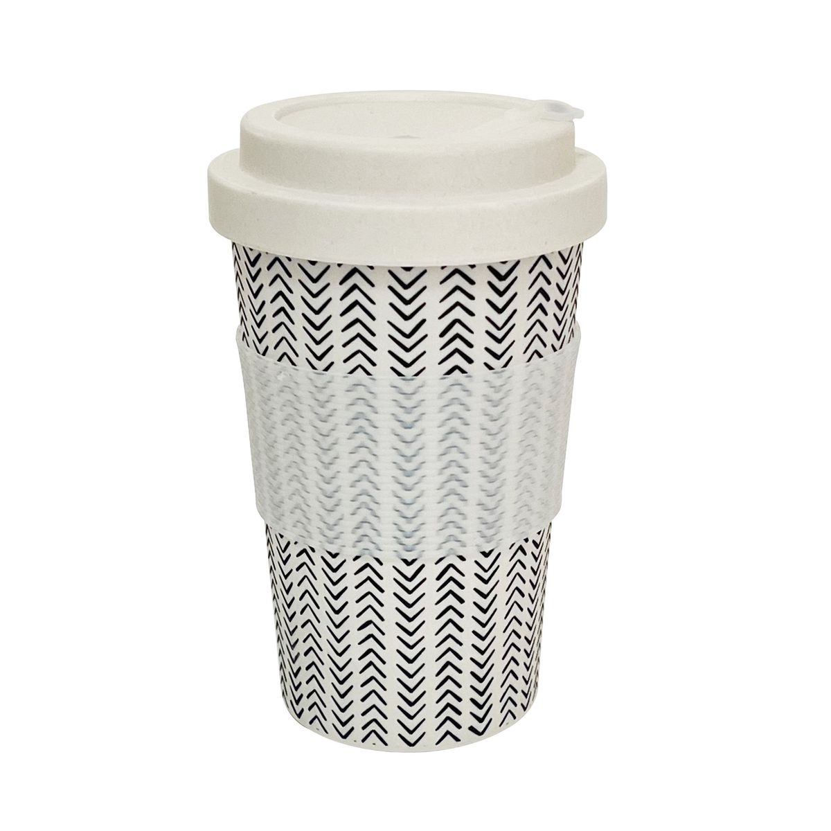 DECOGREEN - Mug con tapa de silicona BioBamboo Flechas