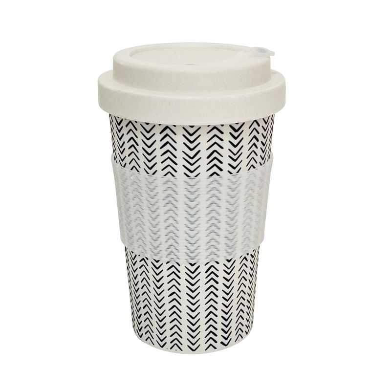 DECOGREEN - Mug con tapa de silicona BioBamboo Flechas