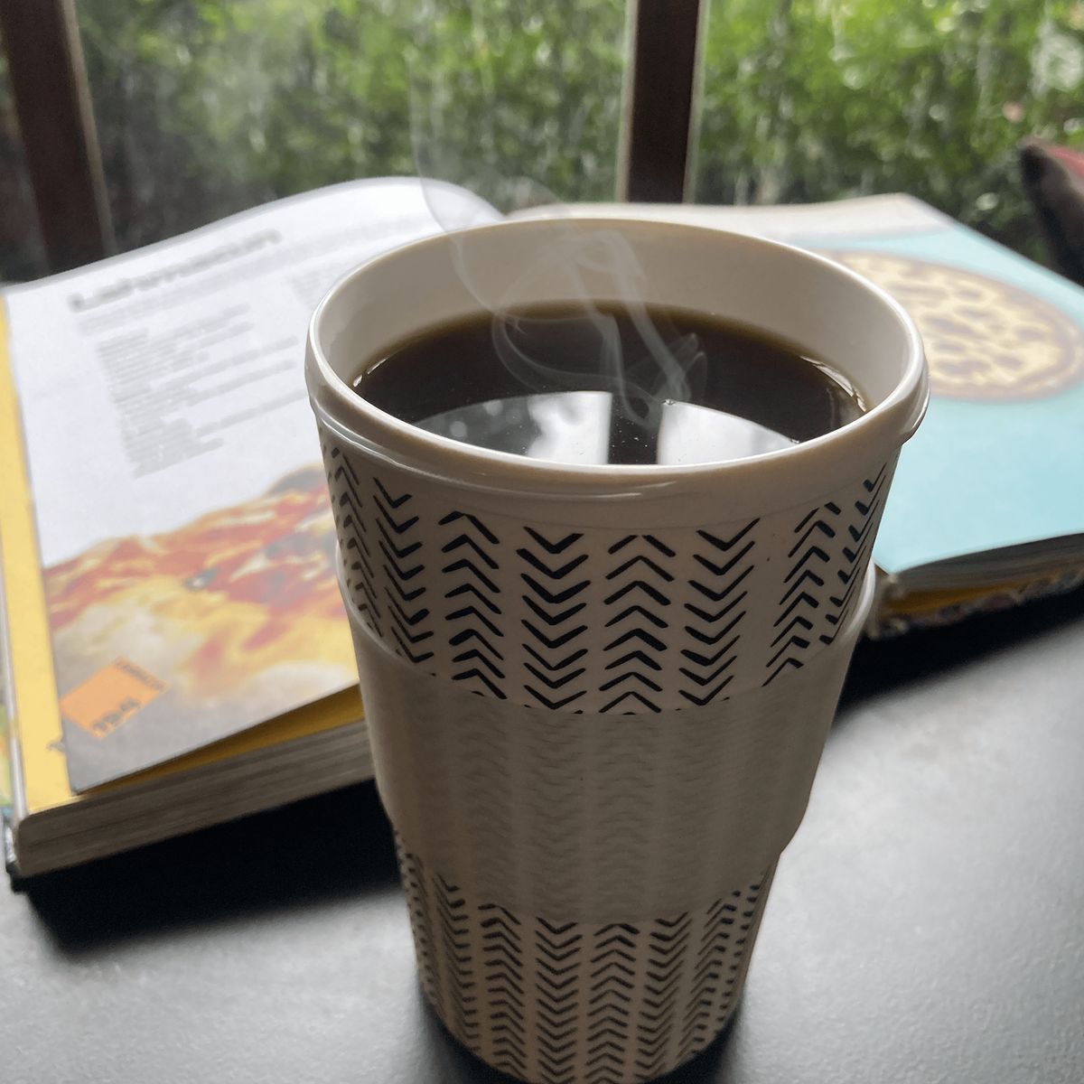 DECOGREEN - Mug con tapa de silicona BioBamboo Flechas