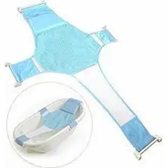 GENERICO - Malla hamaca para bañera tina de bebe 4 puntas Color celeste