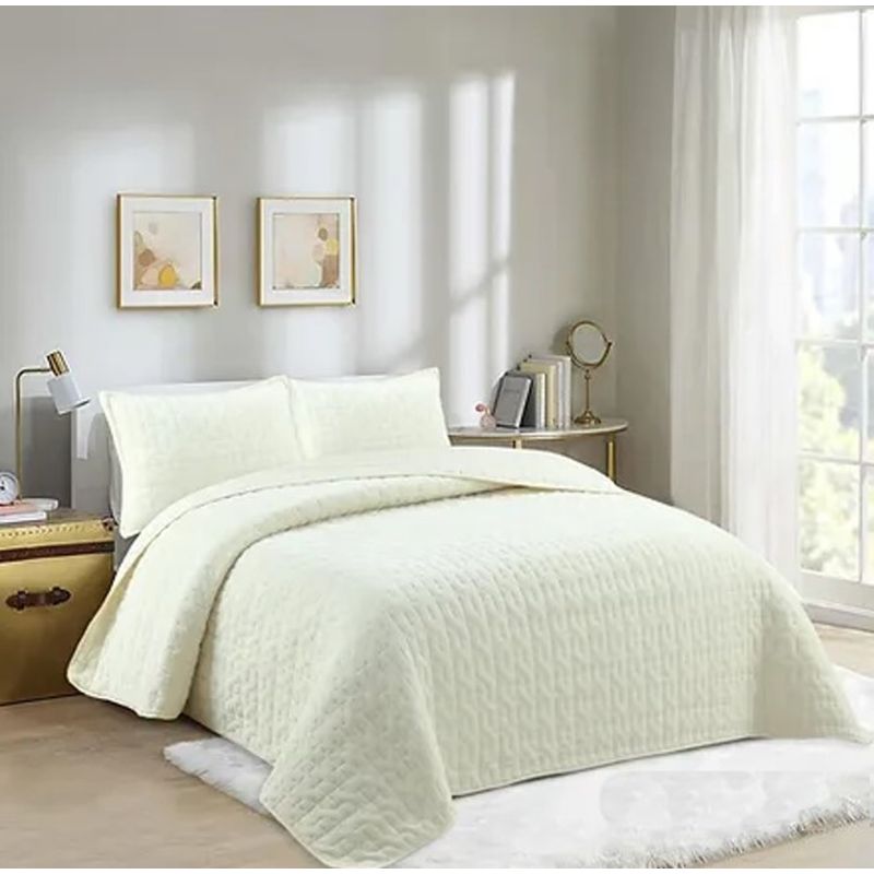 GENERICO - COBERTOR PLUSH DELGADO DE VERANO 1.5 PLAZA UNICOLOR BLANCO GS