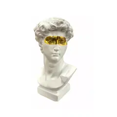 GENERICO - Escultura David de resina ojos dorados para suculentas o florero
