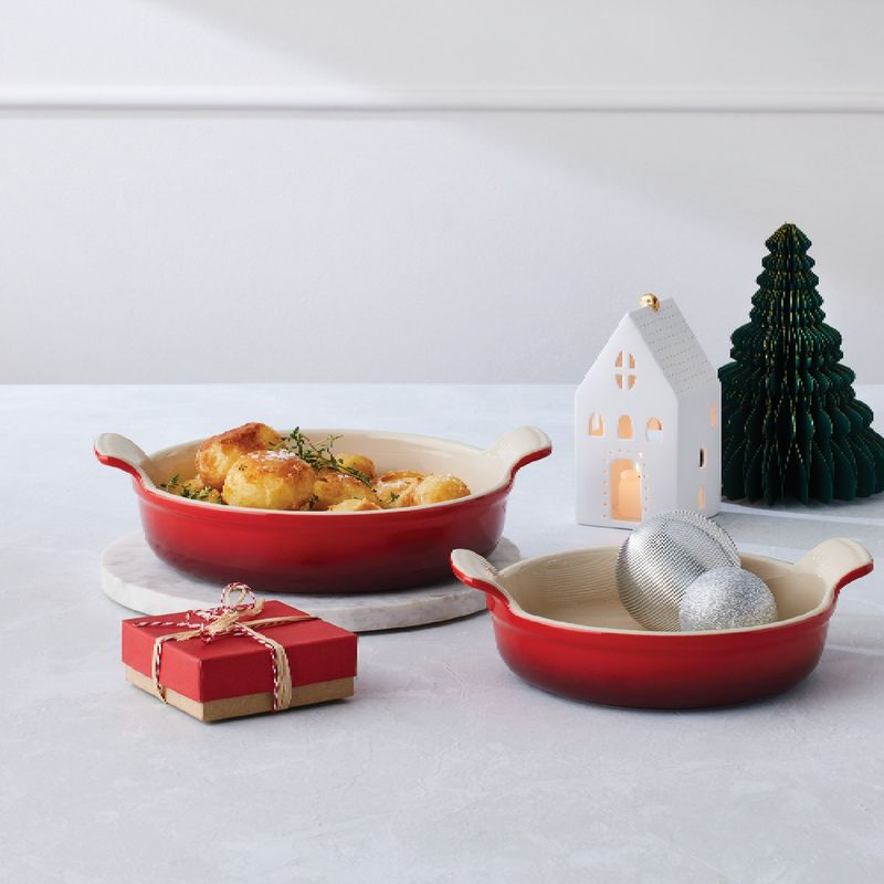 LE CREUSET - Set 2 Bandejas Oval Heritage 20/24cm  Cereza