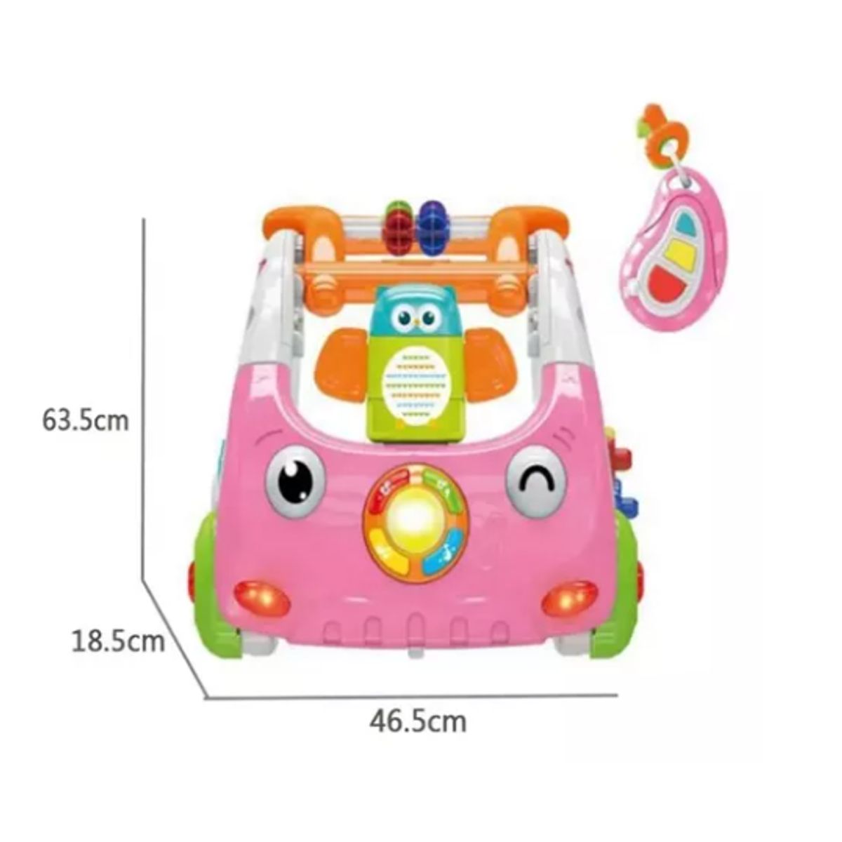 GENERICO - Auto Caminador 3 En 1 Con Control Remoto Rosado