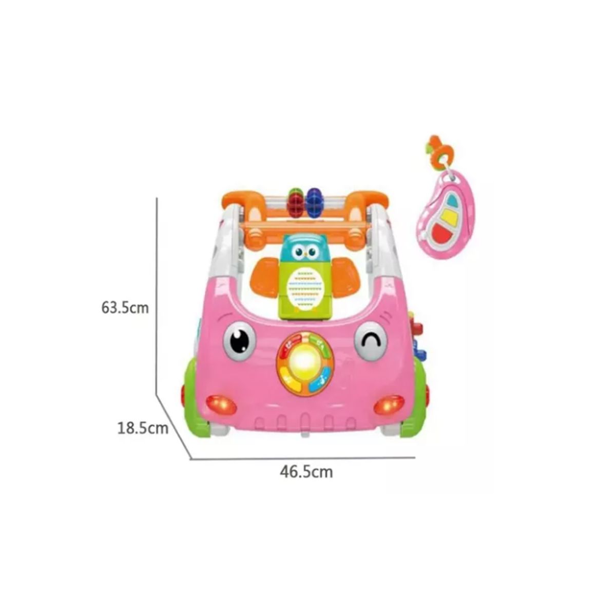 GENERICO - Auto Caminador 3 En 1 Con Control Remoto Rosado