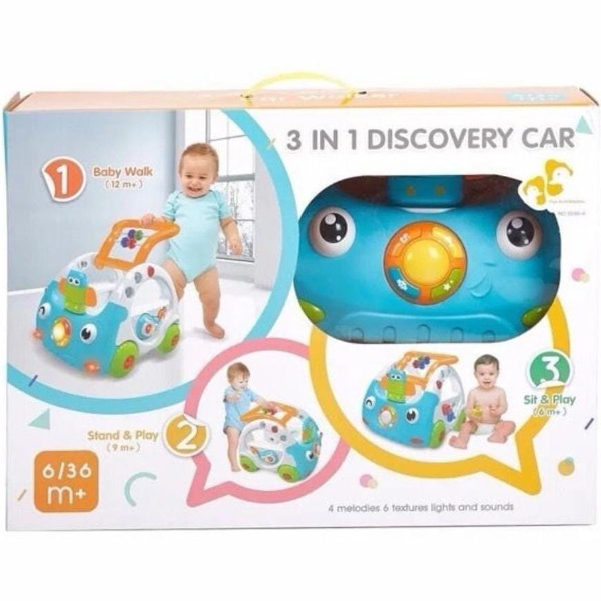 GENERICO - Auto Caminador 3 En 1 Con Control Remoto Rosado