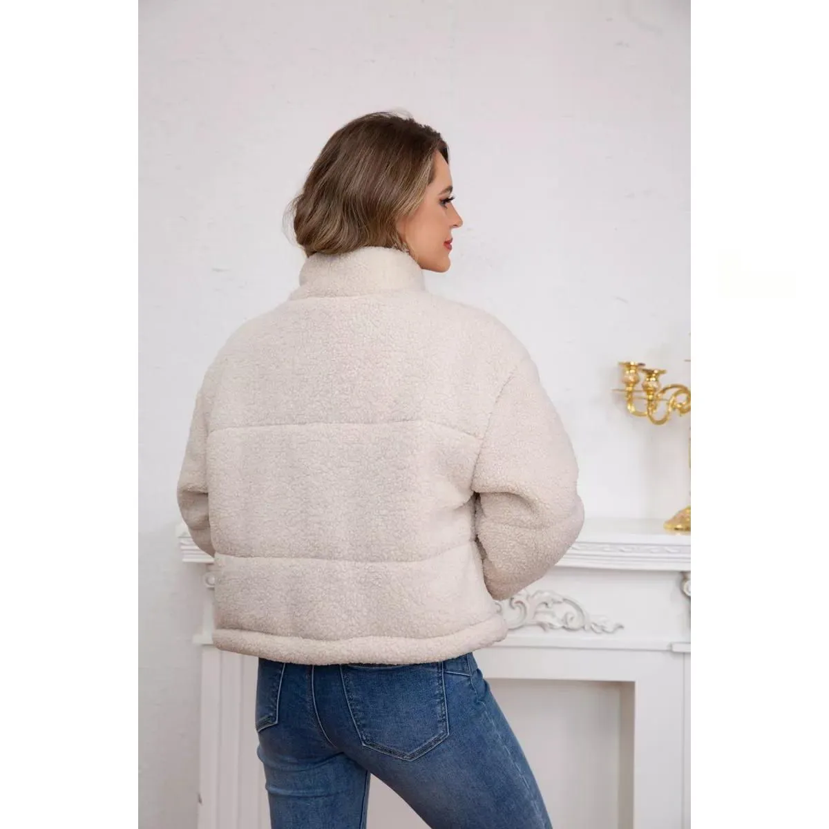 LIKE SHOP - Chaqueta Corderito Mujer Premium Calidad 6093