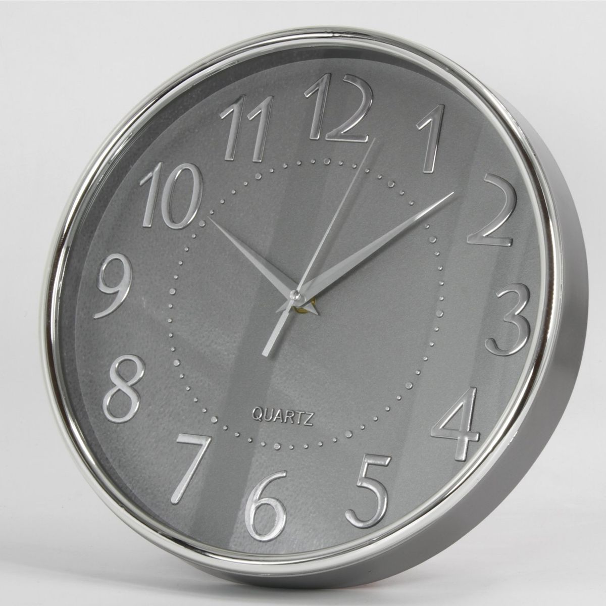 HOMESTAR - Reloj Mural Diseño Minimalista de Números Plateados 30 cm