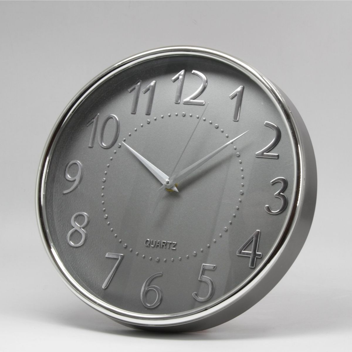 HOMESTAR - Reloj Mural Diseño Minimalista de Números Plateados 30 cm