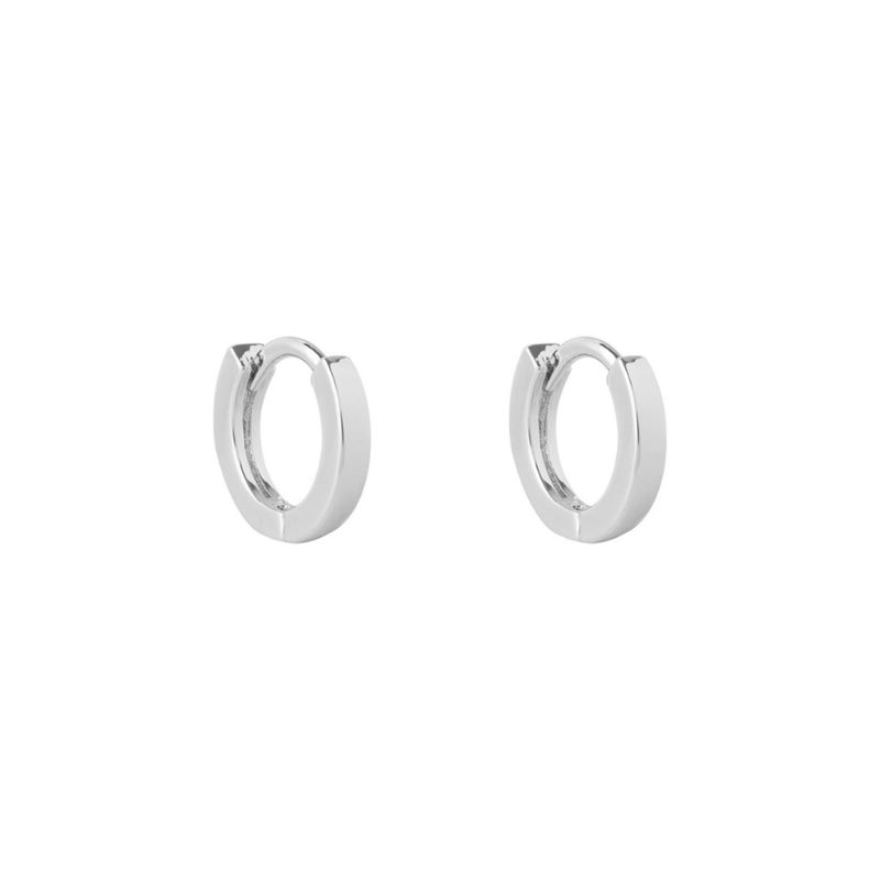 BOAZ JOYAS - ARGOLLAS LISAS 12MM BAÑADAS EN ORO BLANCO