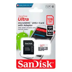 SANDISK - Memoria Micro Sd 128 Gb 100mbps Clase 10