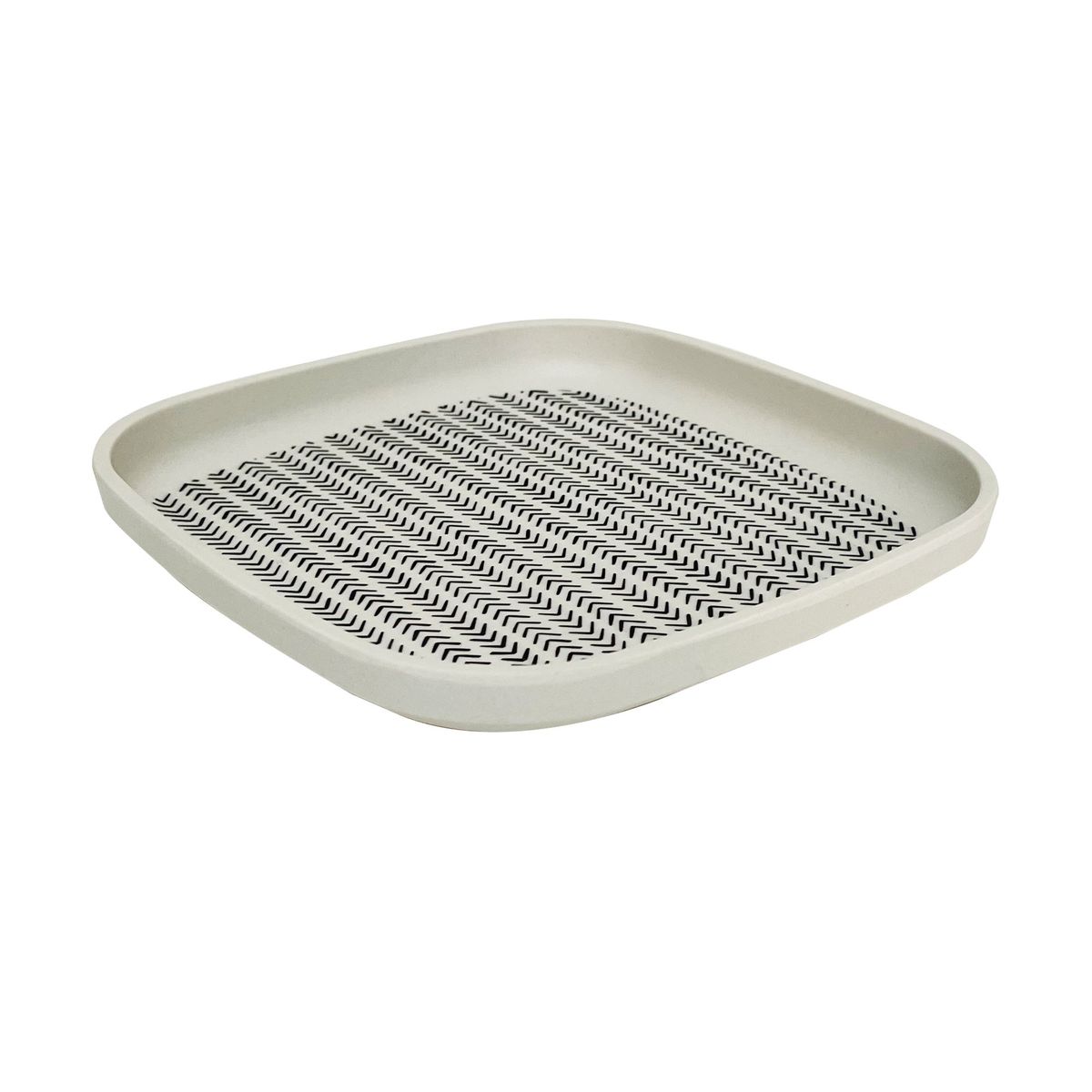 DECOGREEN - Plato BioBamboo Cuadrado Flechas 18x18 cm