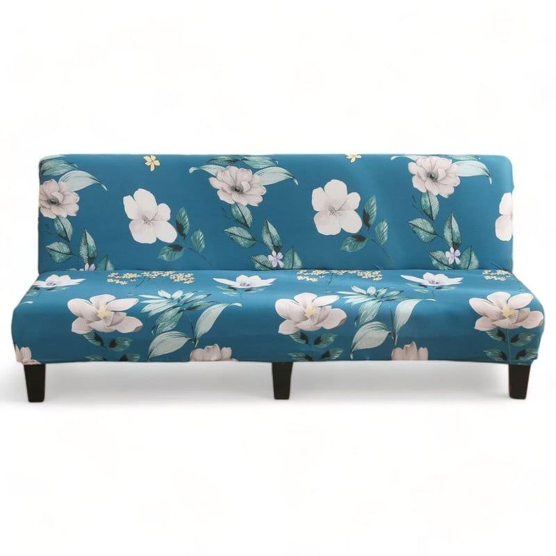 GENERICO - Funda Cubre Futon Elasticada Tela Lisa Estampado