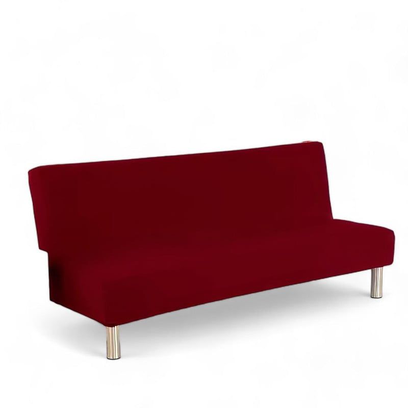 GENERICO - Funda Cubre Futon Elasticada Tela Lisa Burdeo