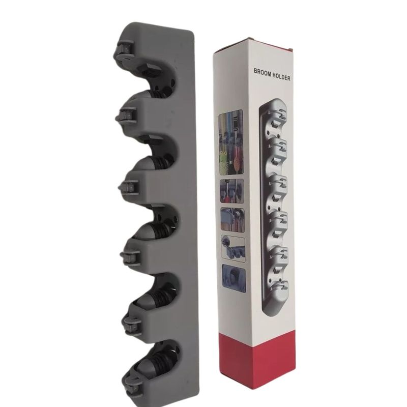 GENERICO - Colgador De Escobas Y Utiles De Aseo Con Ganchos Organizador