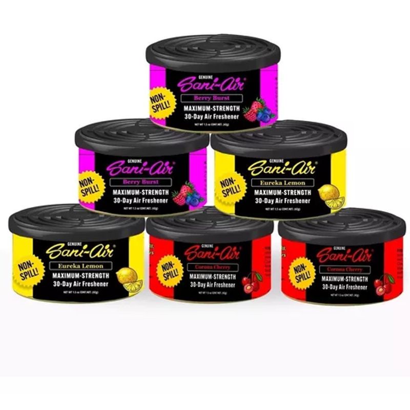 GENERICO - Sani Air Spill Proof 6 Latas Aromaticas Para Auto
